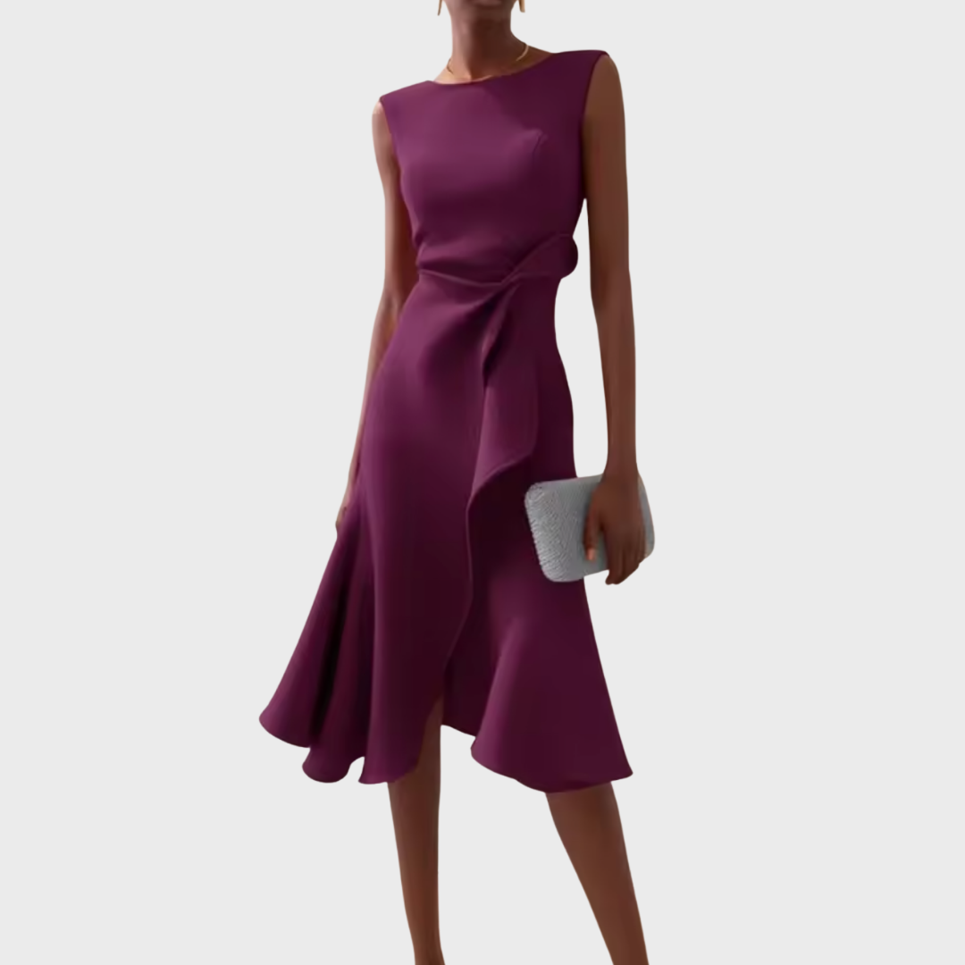 Elena | Elegant Asymmetrisk Midiklänning för Kvinnor