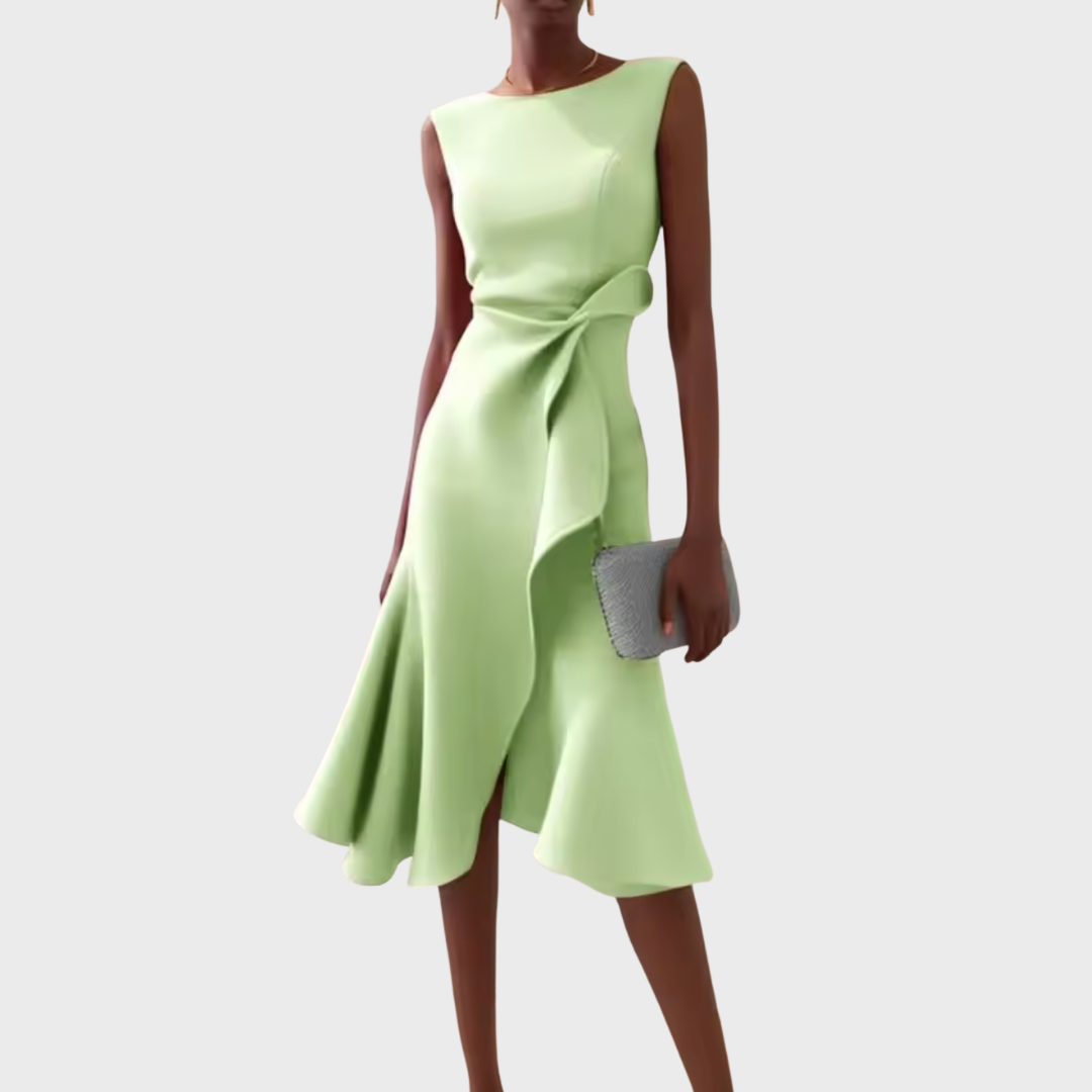 Elena | Elegant Asymmetrisk Midiklänning för Kvinnor