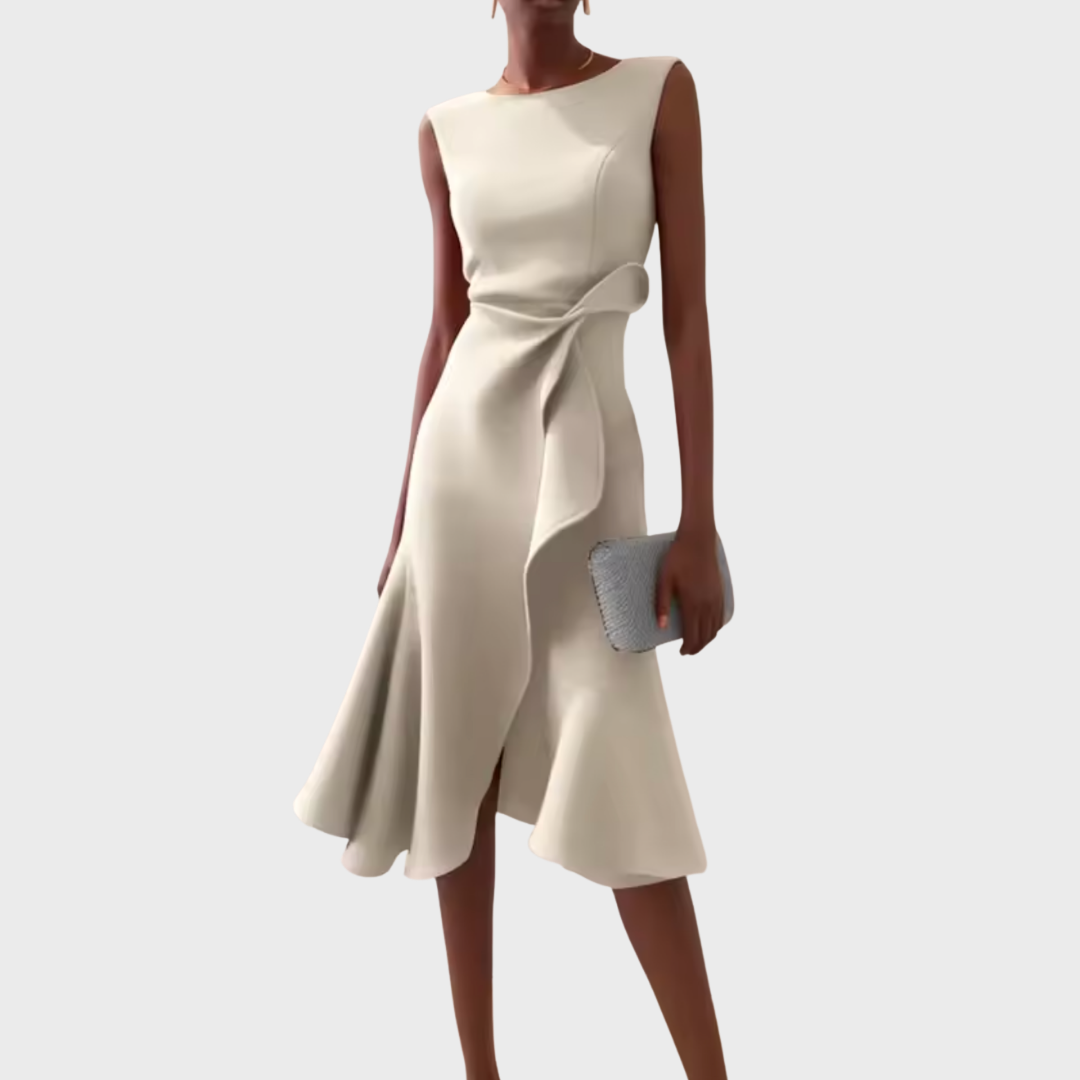 Elena | Elegant Asymmetrisk Midiklänning för Kvinnor
