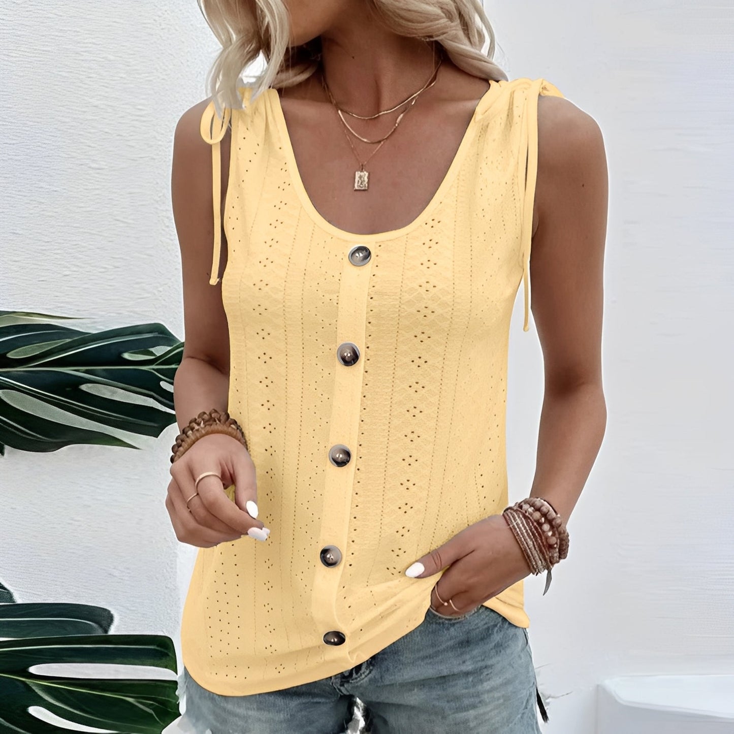 Soleil - Elegant ärmlös topp för moderna kvinnor