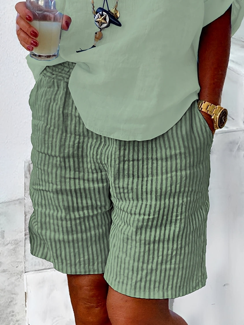 Marina - Eleganta randiga shorts för kvinnor