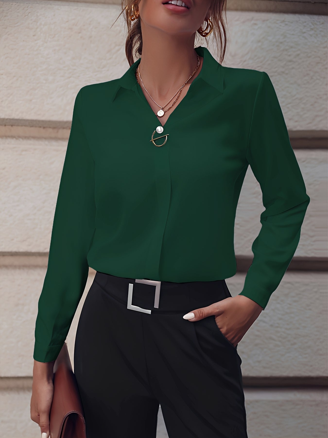 Livia - Eleganta Långärmade Skjorta