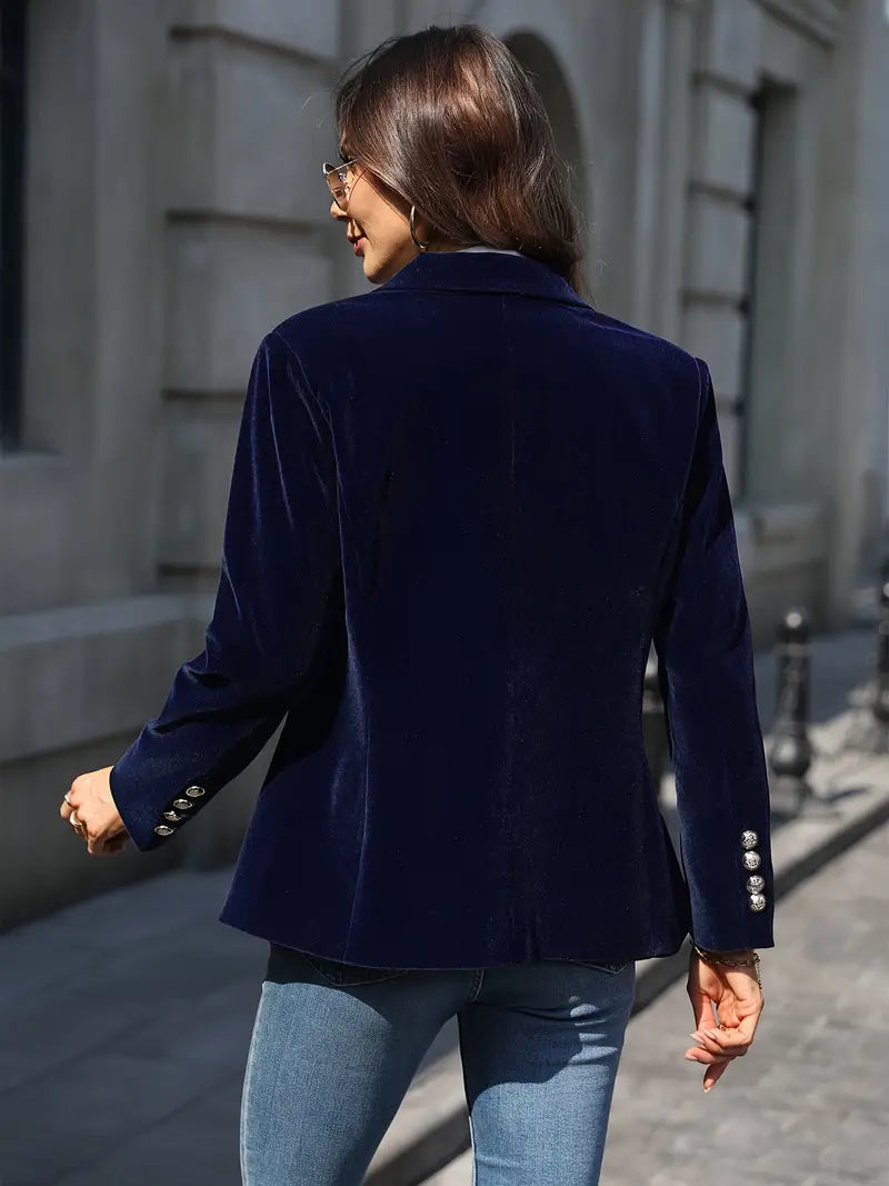 Smal passform för damer, enknäppt blazer i elegant stil