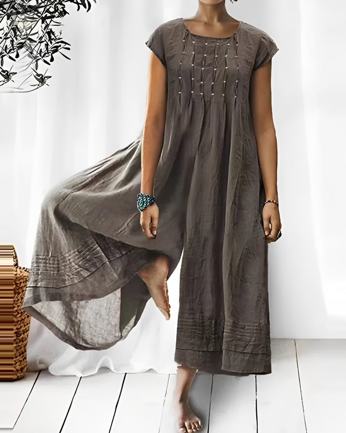Evelina - Eleganta kortärmade jumpsuit för kvinnor
