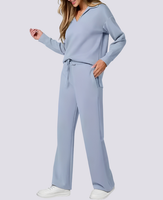 Sofia - Chic V-ringad Set för Avkopplande Stil