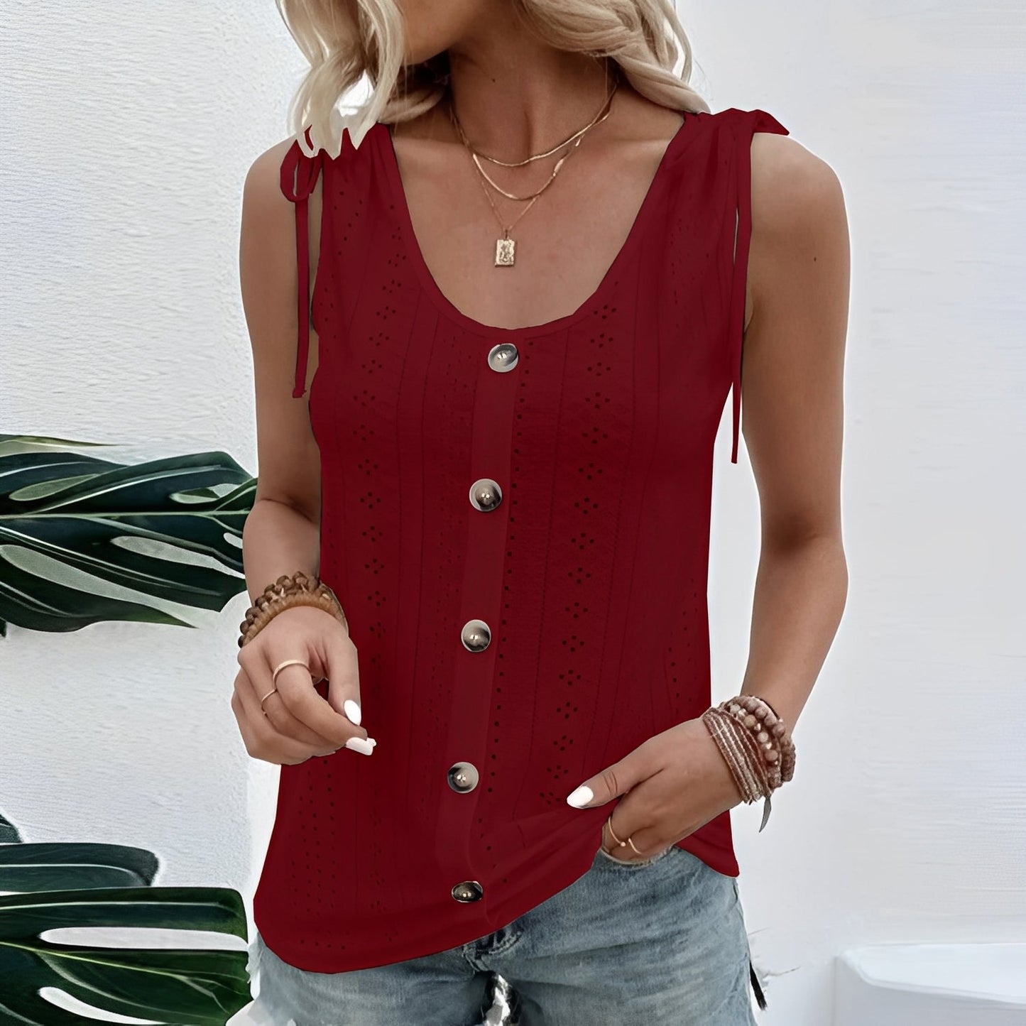 Soleil - Elegant ärmlös topp för moderna kvinnor