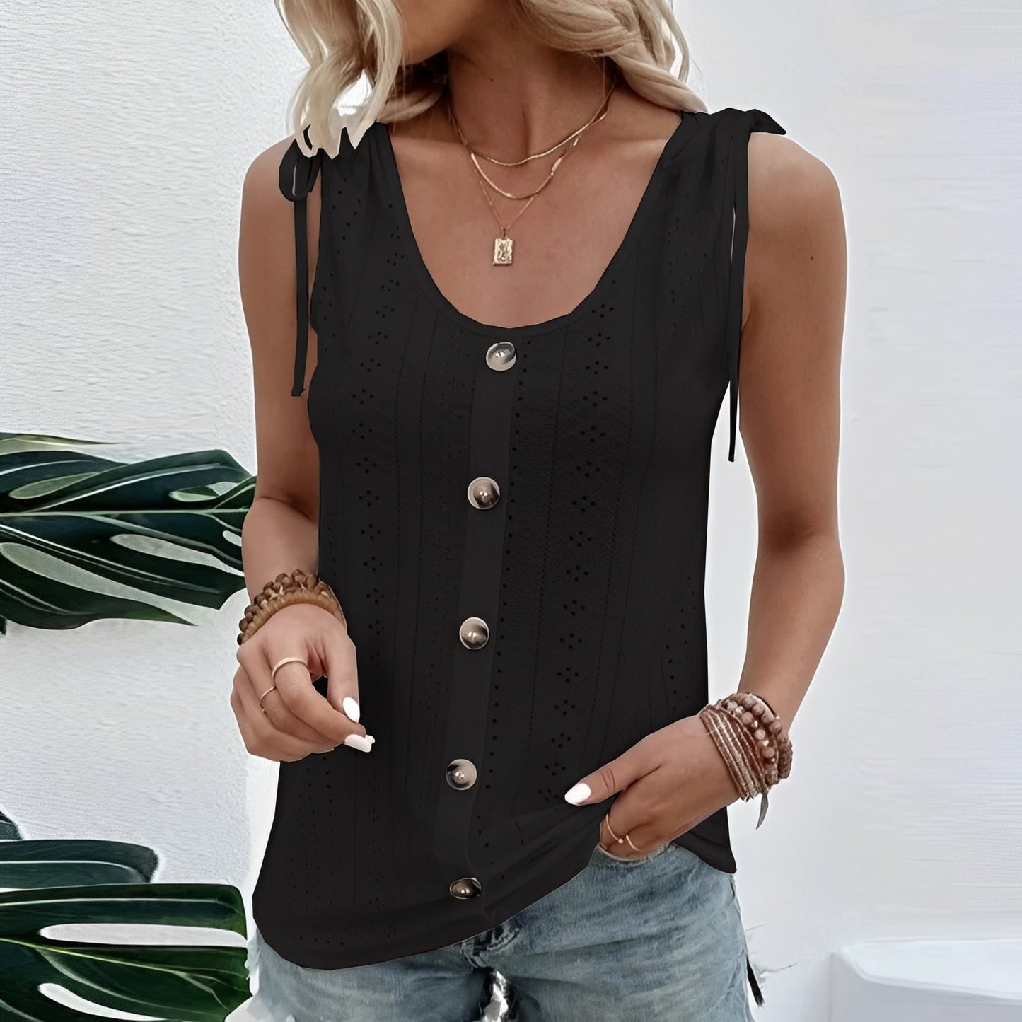 Soleil - Elegant ärmlös topp för moderna kvinnor