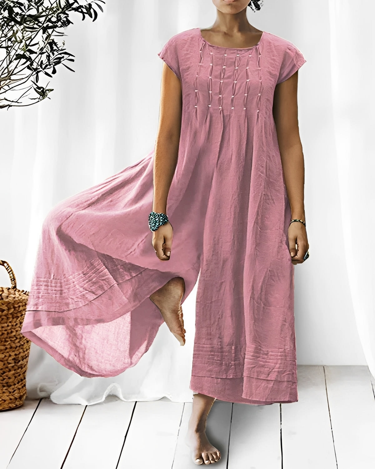 Evelina - Eleganta kortärmade jumpsuit för kvinnor