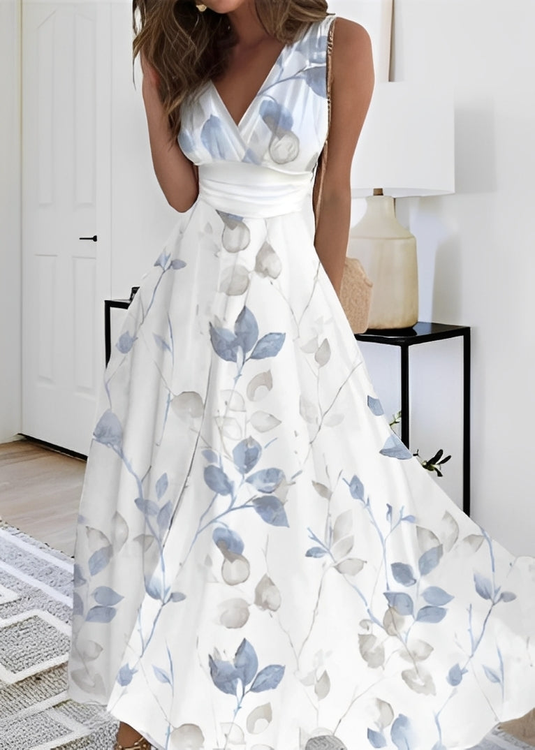 Floralis - Elegant Maxiklänning med Blommotiv för Kvinna