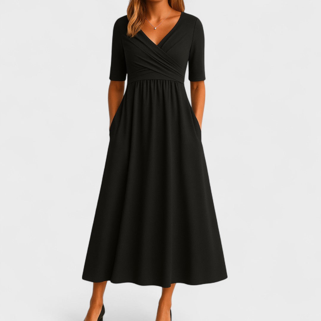 Evelina | Elegant Maxi Klänning med V-Utskärning