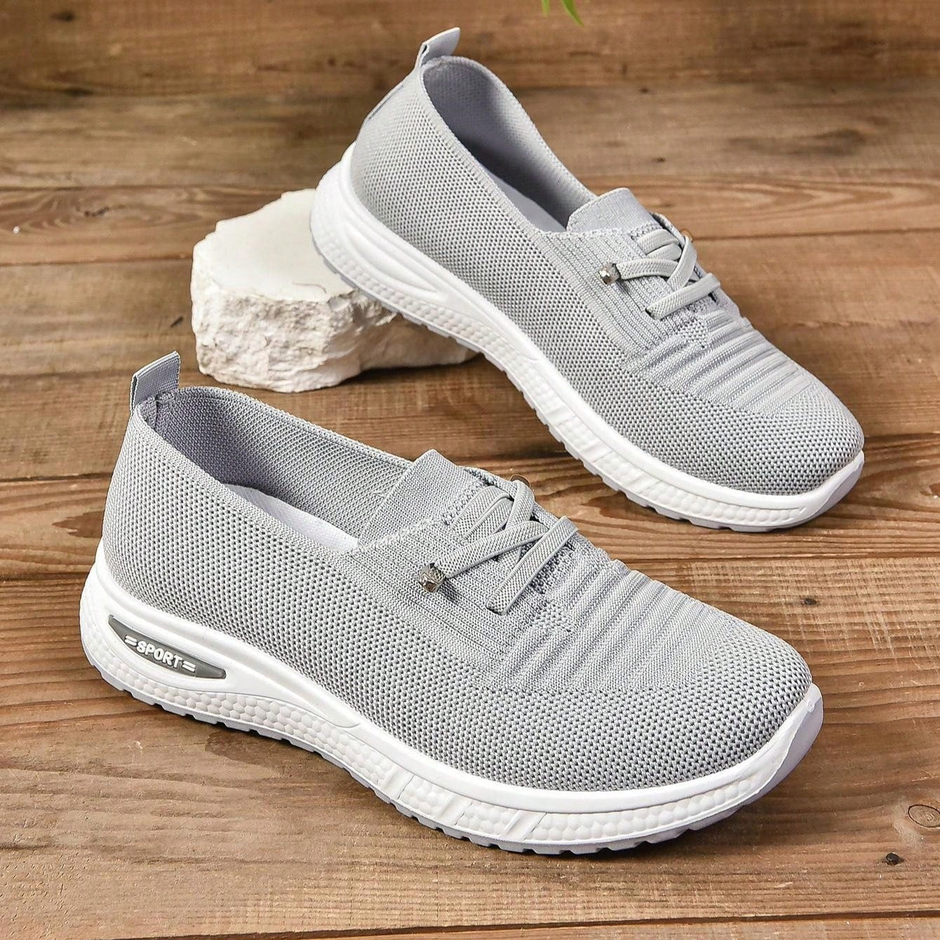 Dam Sneakers Slip-On med Breda Tår