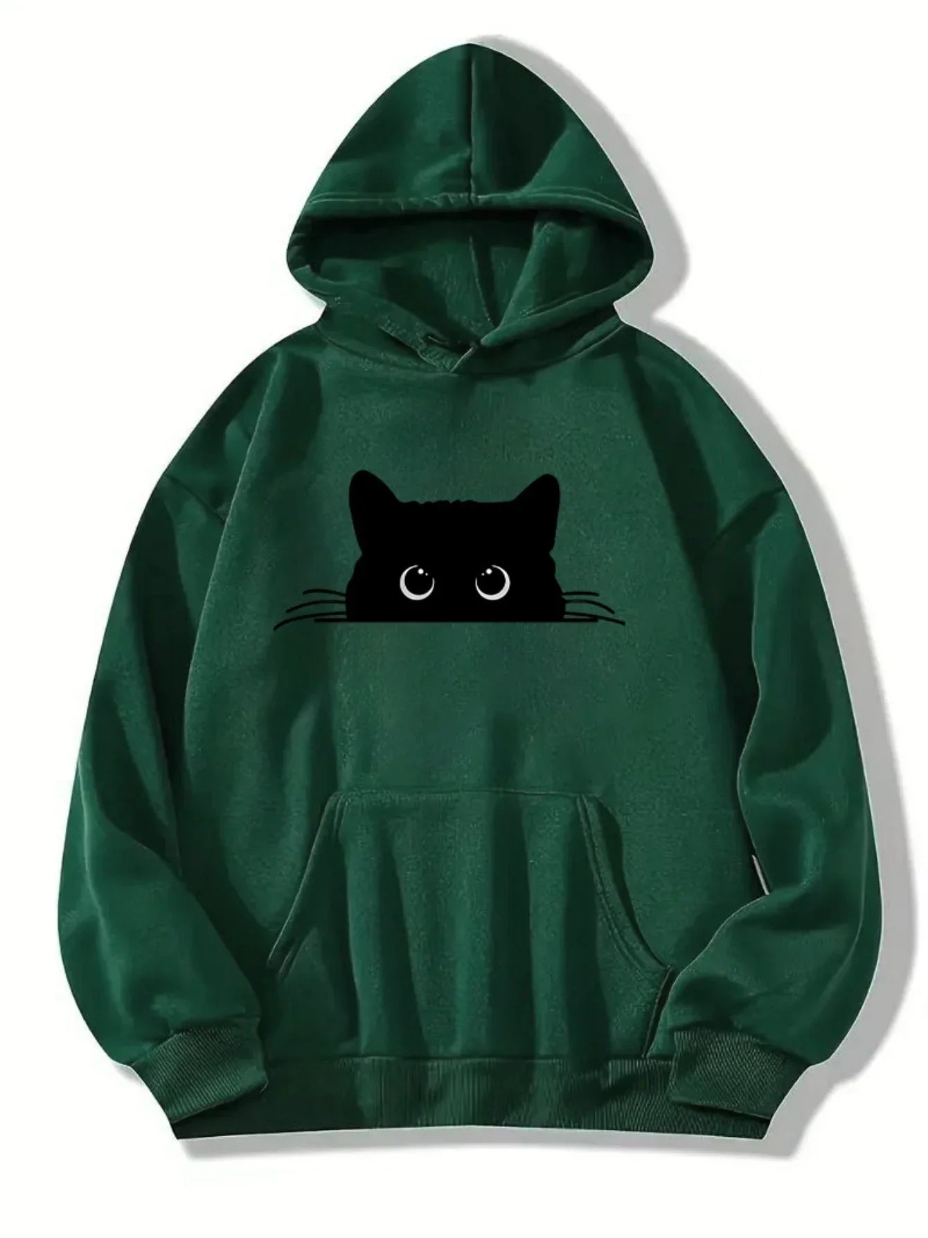 Bella - hoodie med katteprint og hætte