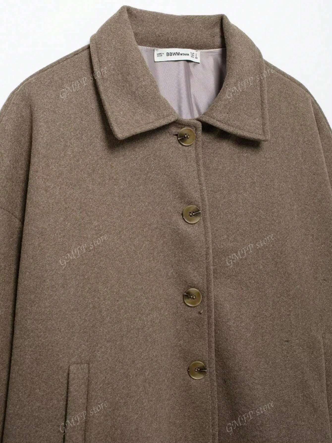 Cropped uldjakke med knaplukning – tidløs paris-chic til kvinder