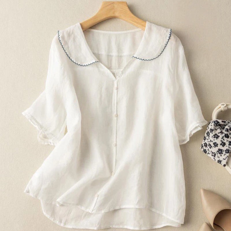 Vintage Blus för Dam med Knappar – Märta