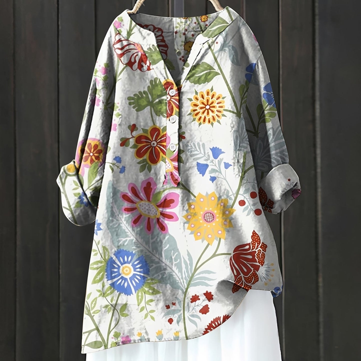Ella - Eleganta Blommor med Halvknappar för Kvinnor