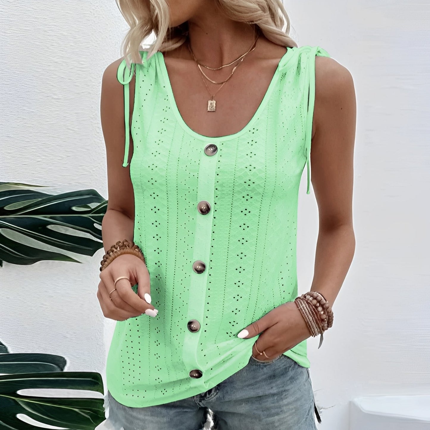 Soleil - Elegant ärmlös topp för moderna kvinnor