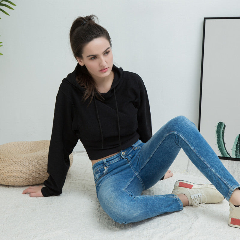 Klassisk croppad huvtröja från UrbanChic