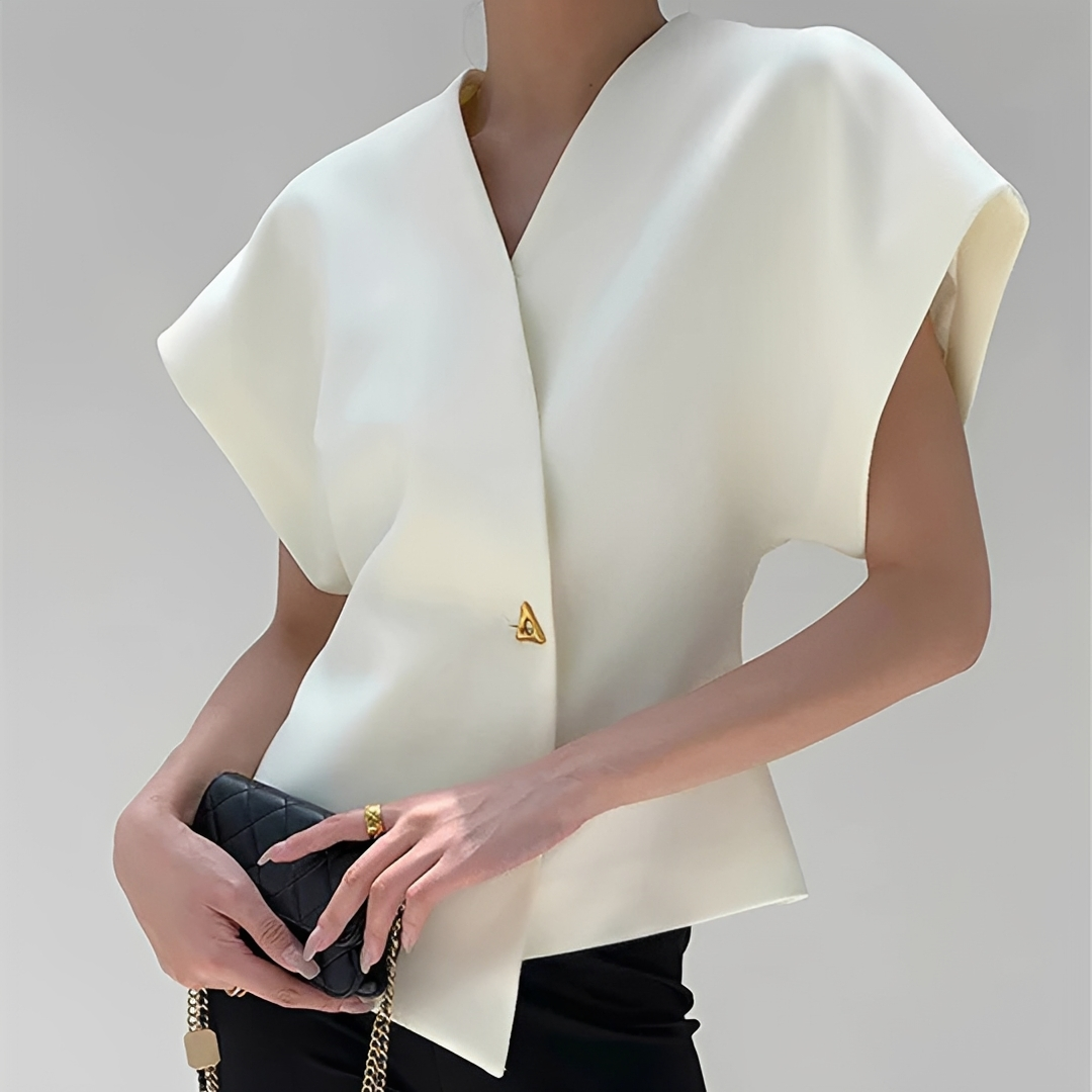 Vanya - Elegant V-ringad Blus för Varje Tillfälle