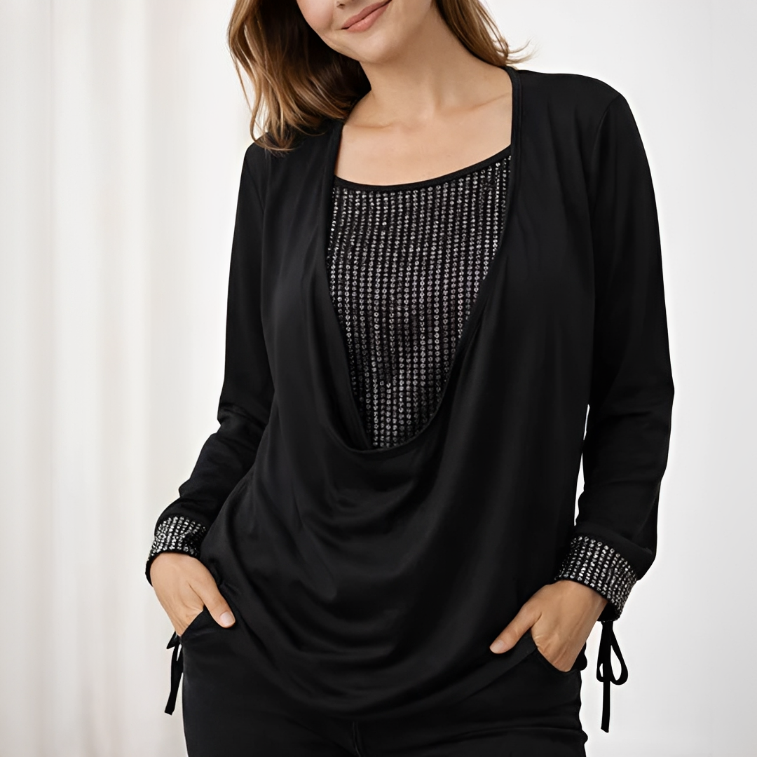 Elara - Elegant Blus med Långa Ärmar för Damer