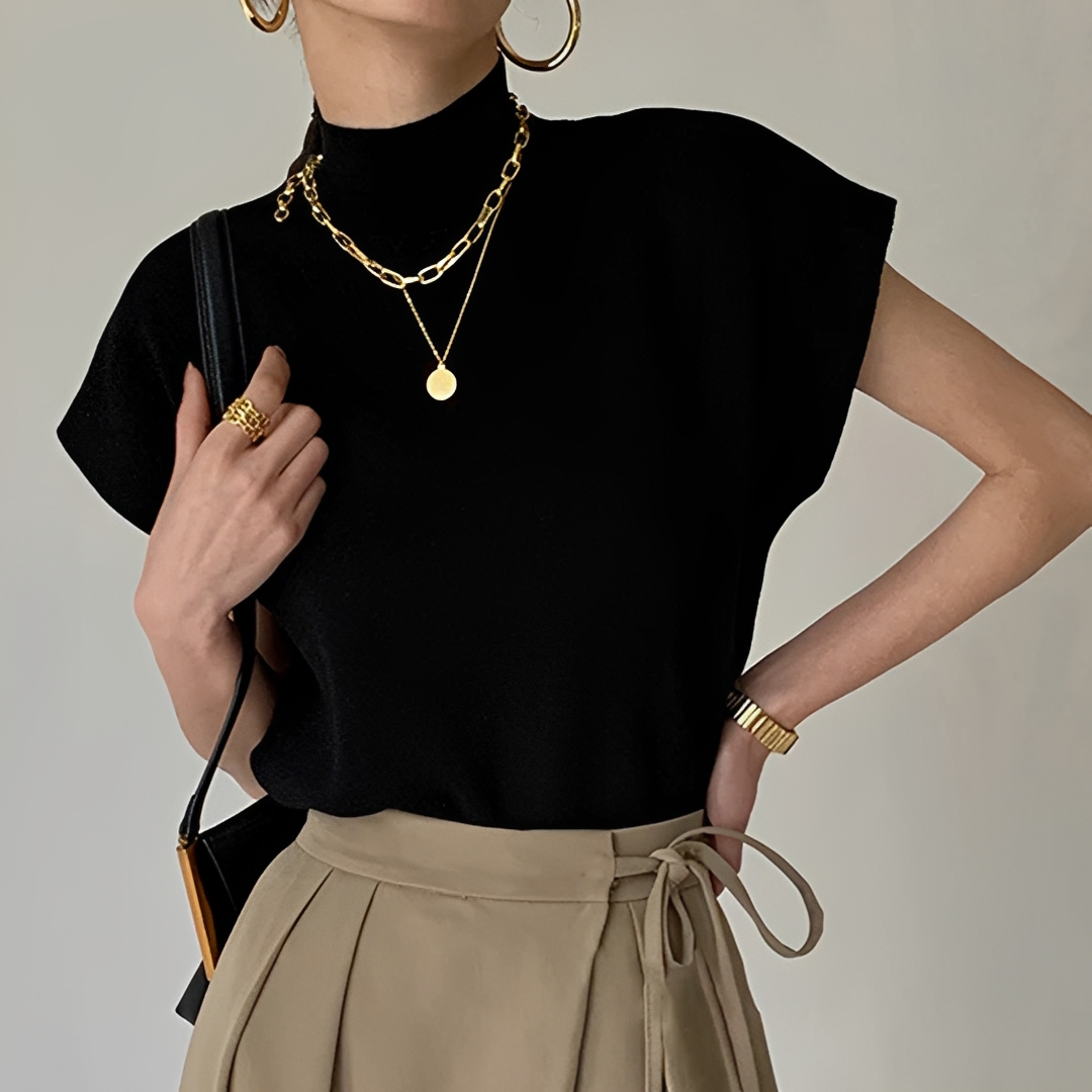 Sofia - Eleganta Rullkragar T-shirt