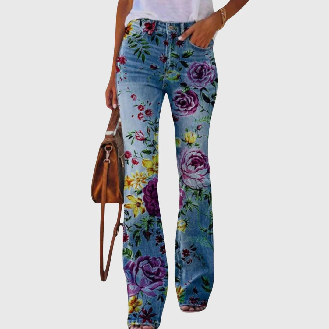 Floristisk Skinny Jeans för Kvinnor - Sommarens Favorit