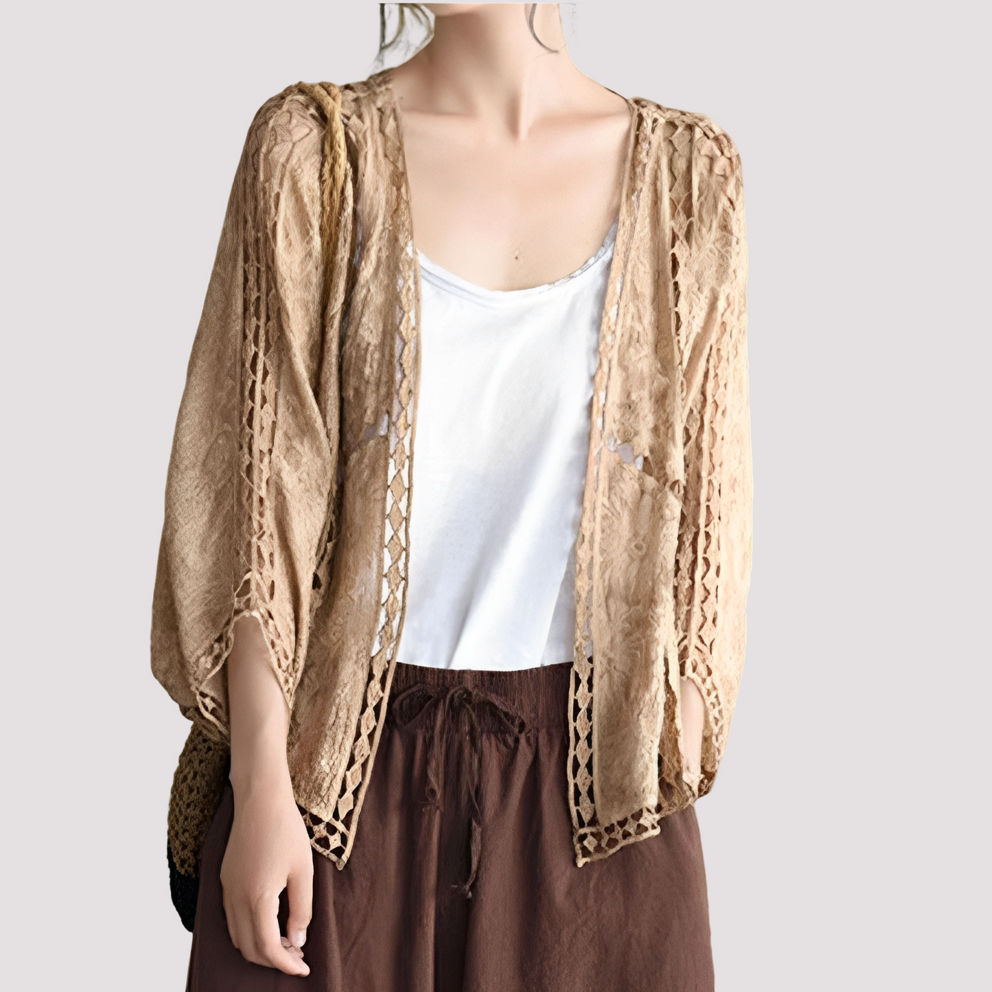 Nora - Trendig Cardigan med Cut-Outs för Damer