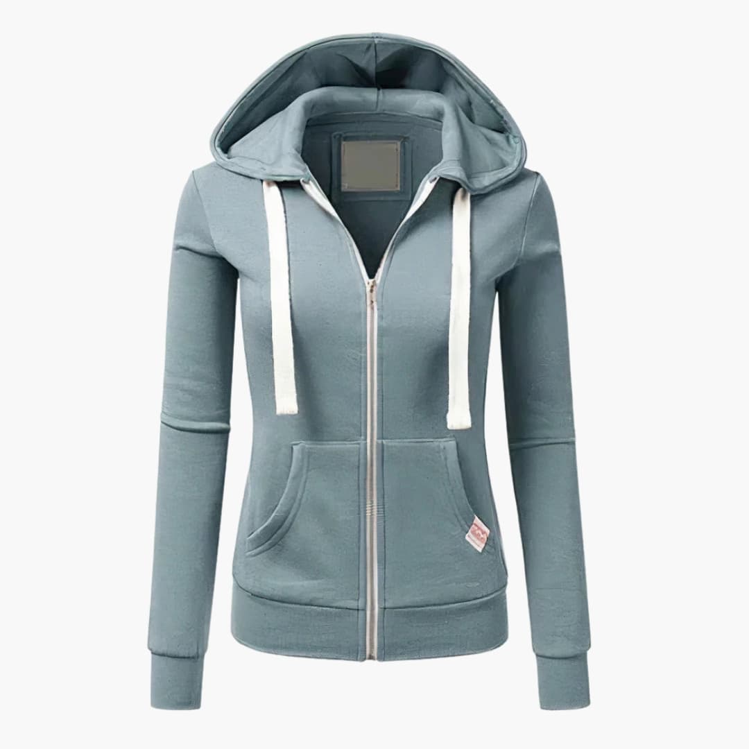 Hoodie för Dam med Dragkedja och Avslappnad Passform