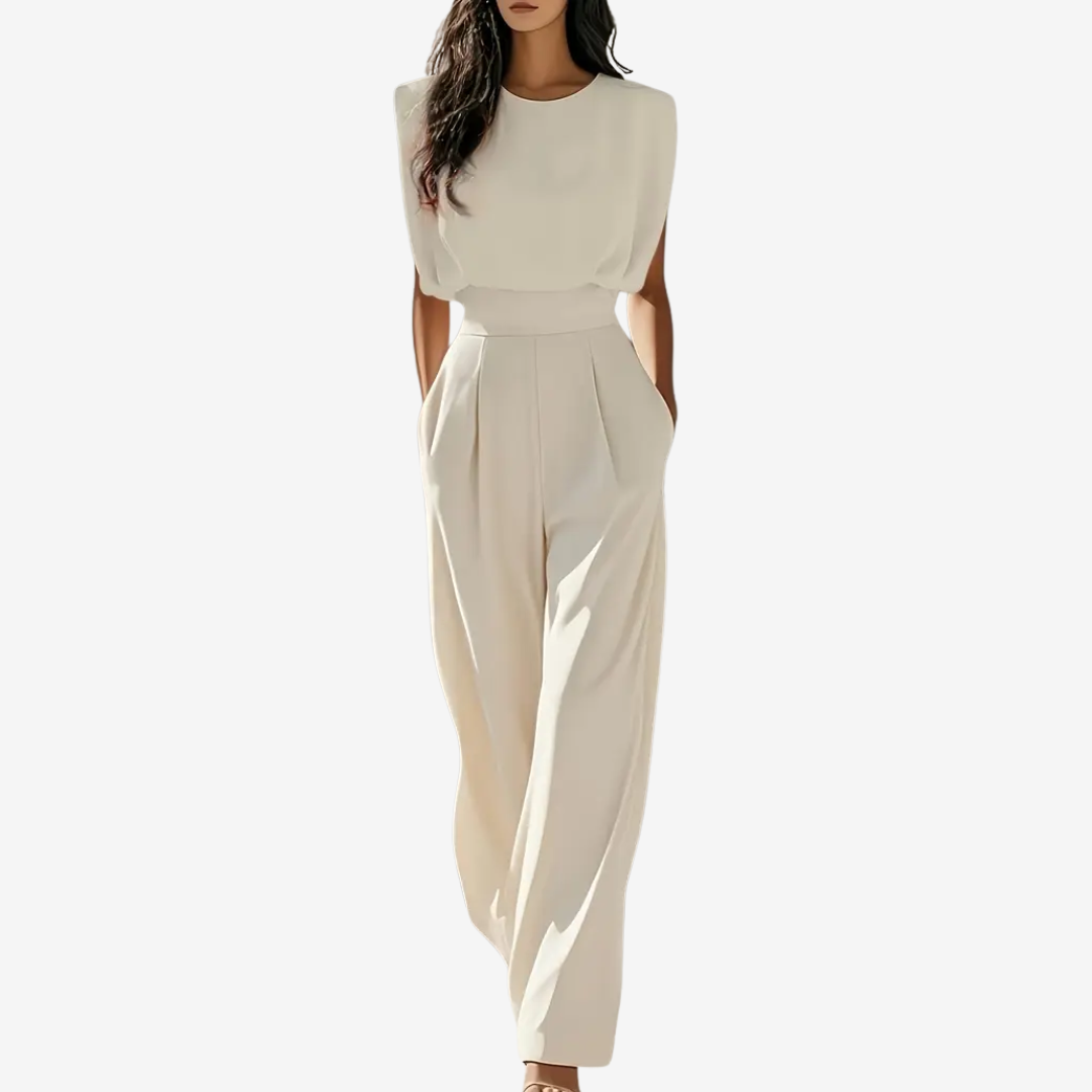 Ärmelslös jumpsuit för damer med vid passform