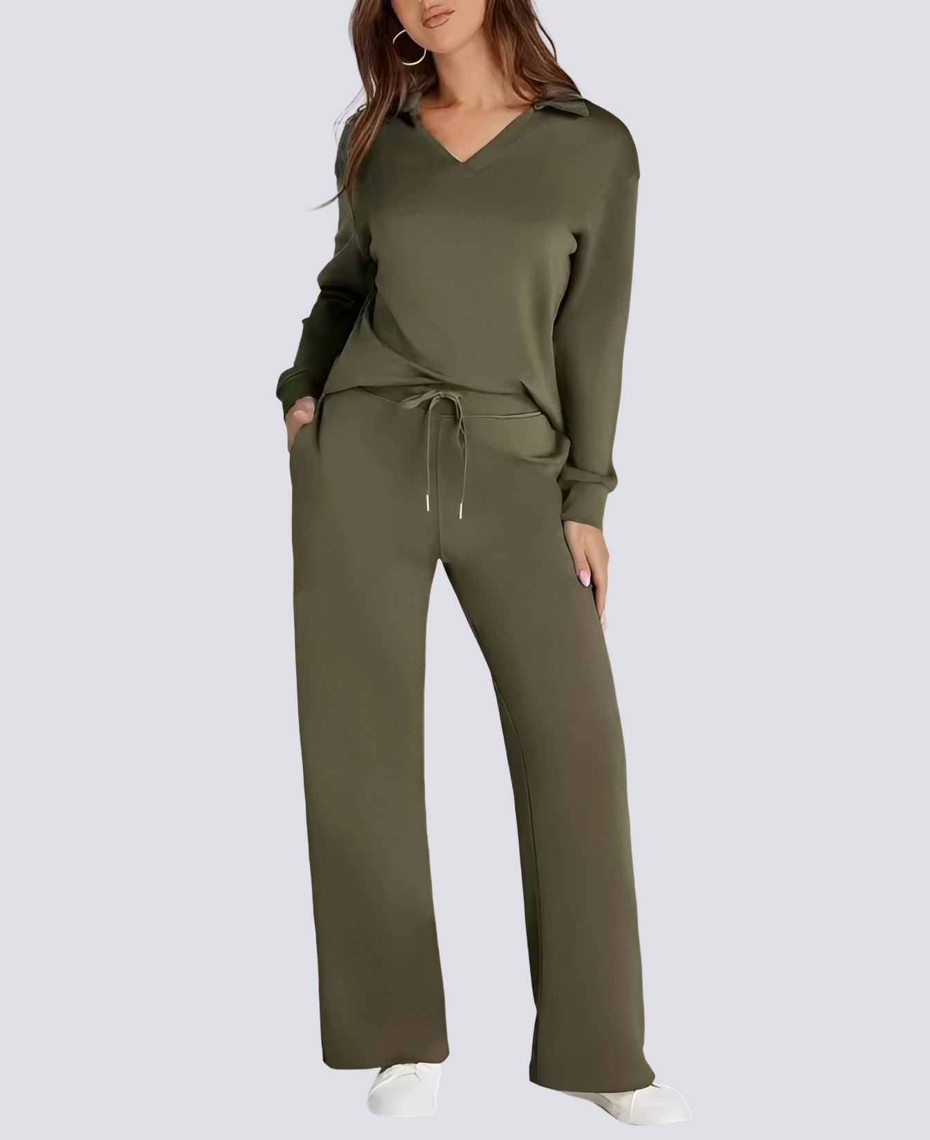 Sofia - Chic V-ringad Set för Avkopplande Stil