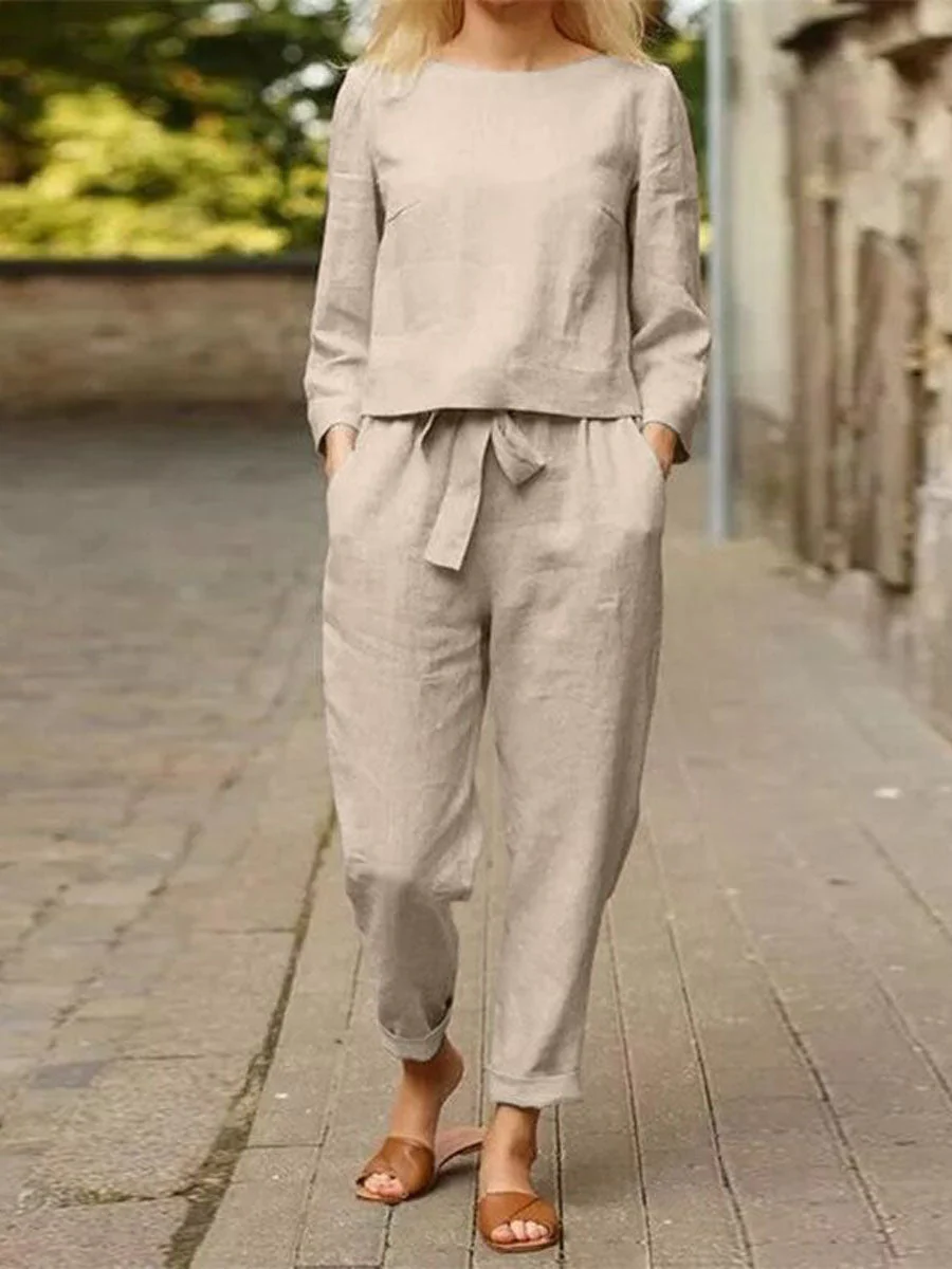 Elegant Dame Loungewear Sæt med Komfortabelt Design
