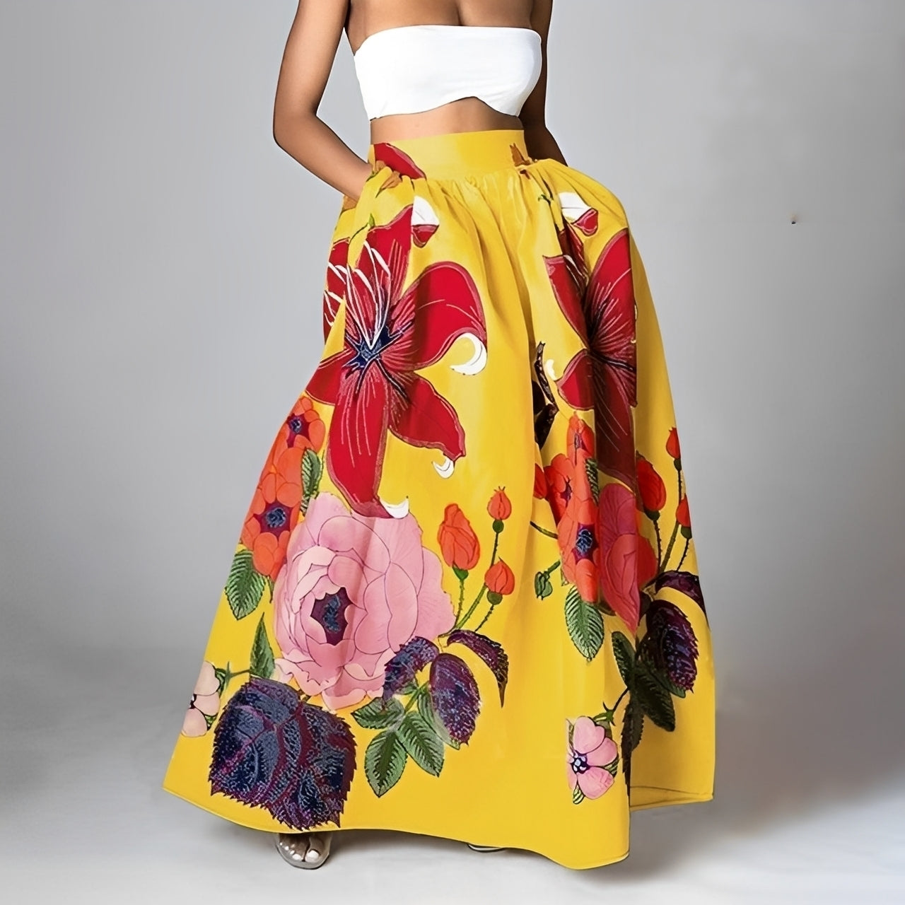 Livia - Eleganta Boho-Kjolen med Hög Midja för Kvinna