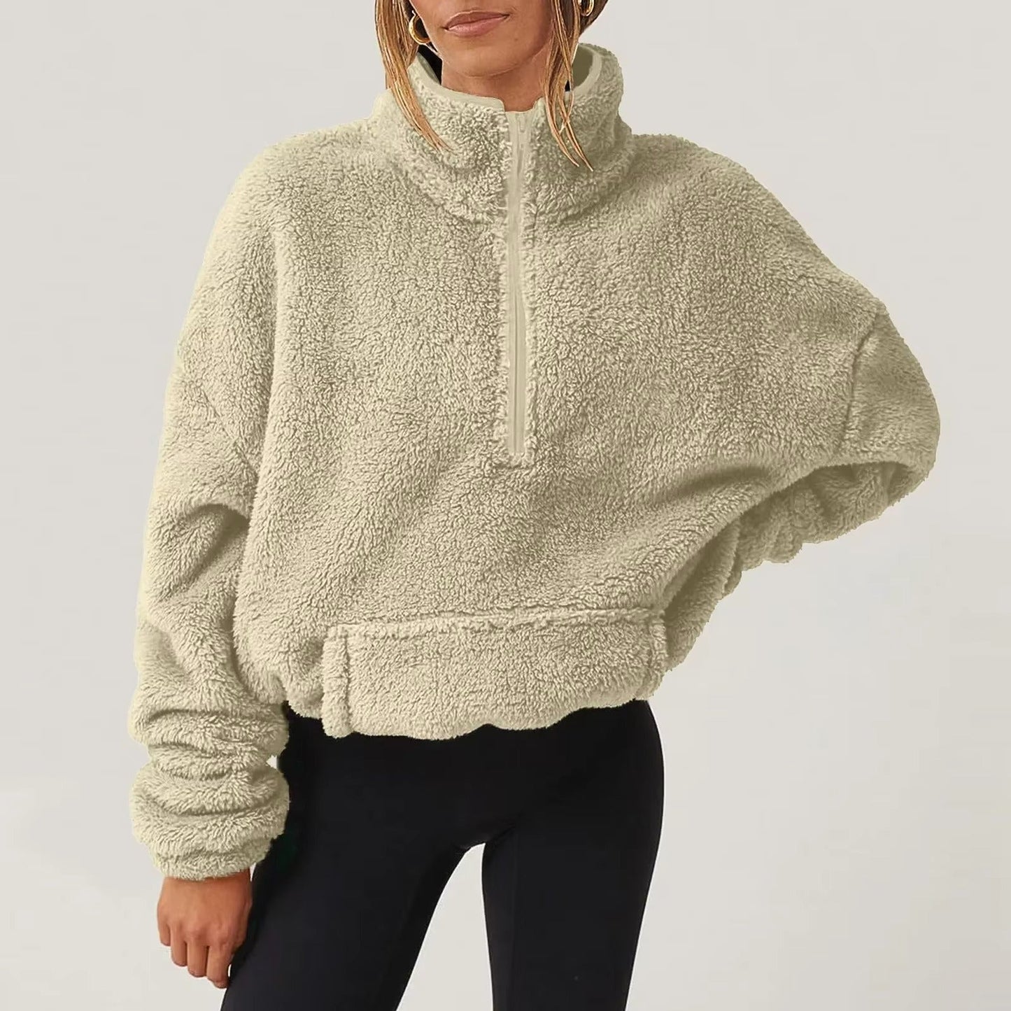 Luksuriøs Fleece Pullover med Halv-Zip til Damer