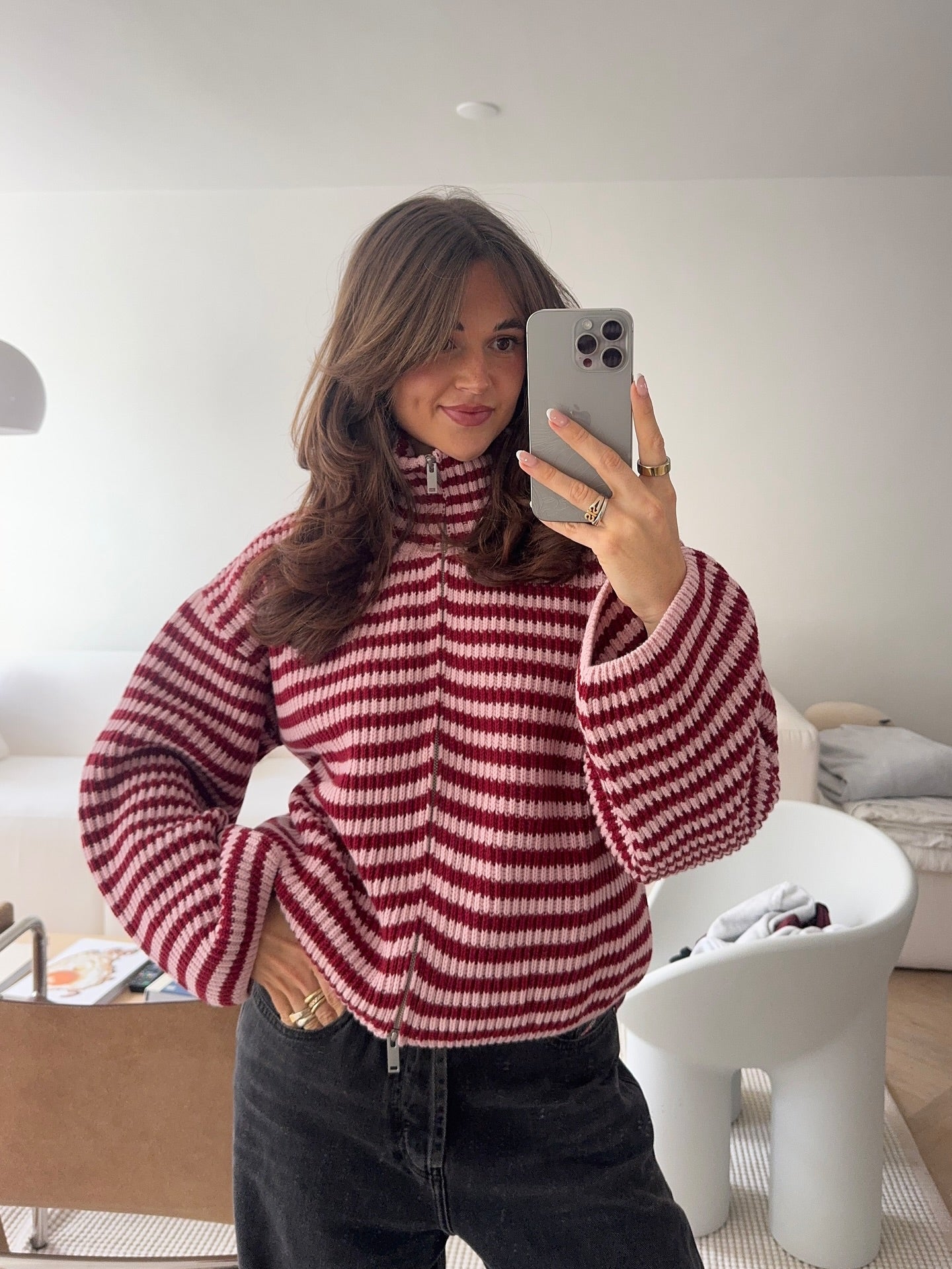 Elegant Uld-Cashmere Jakke med Lynlås