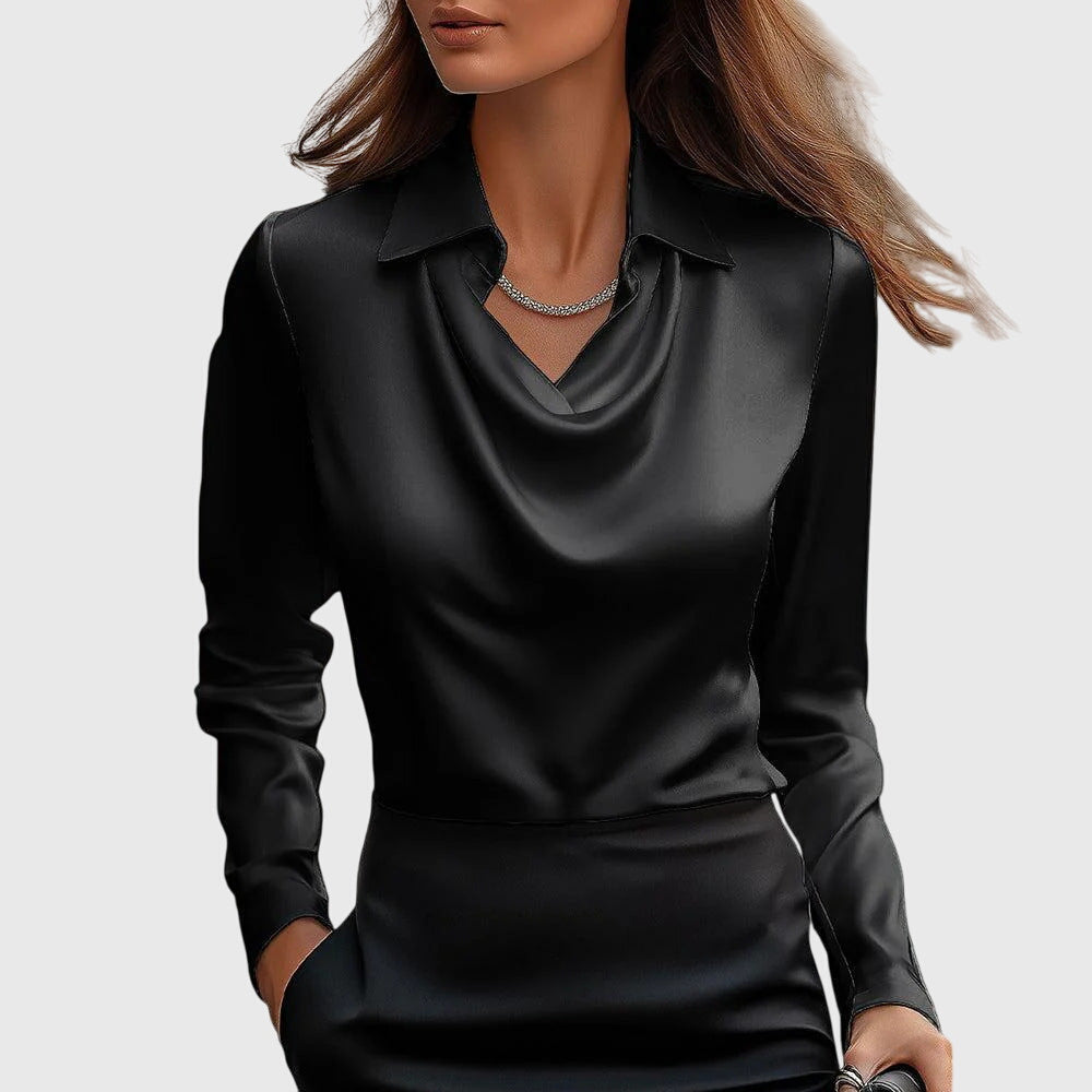 Livia | Elegant Topp med Flödande Krage