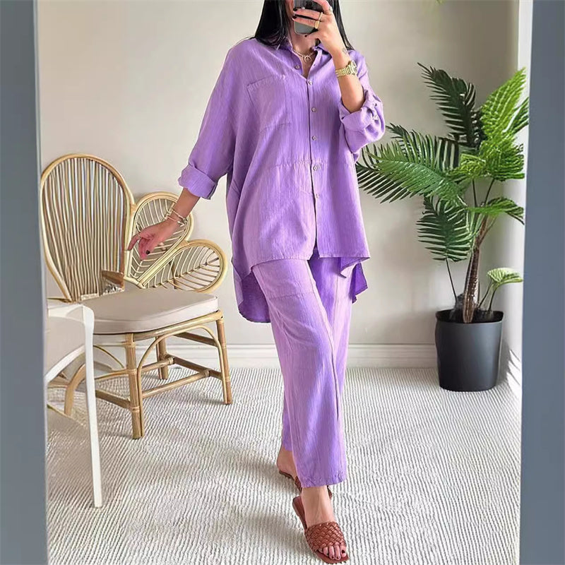 Chic Sæt til Kvinder: Oversized Bluse og Bukser