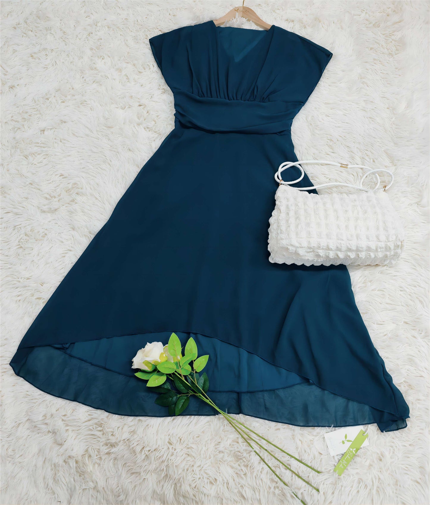 Elegant Chiffong Midi Klänning för Dam