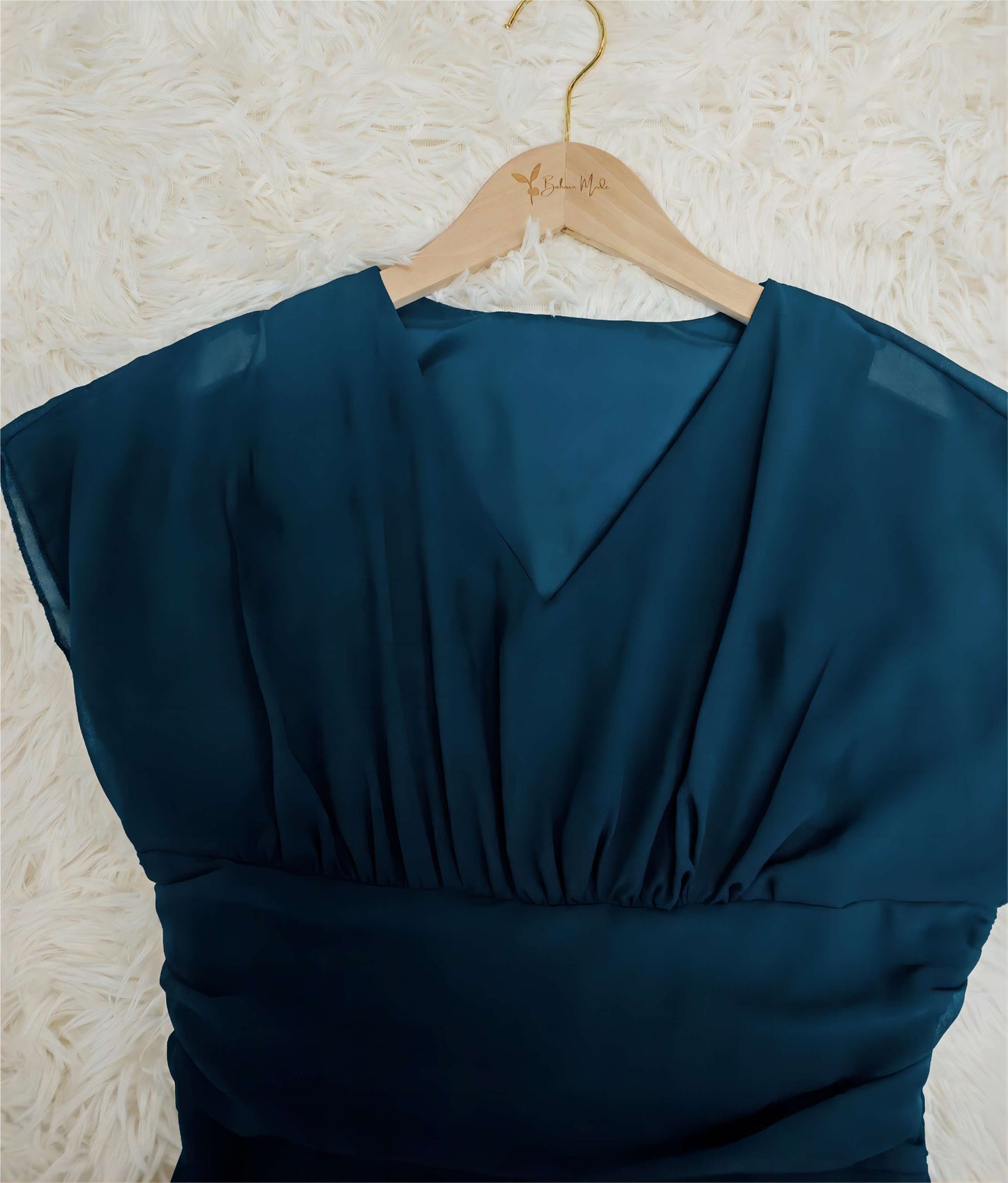 Elegant Chiffong Midi Klänning för Dam