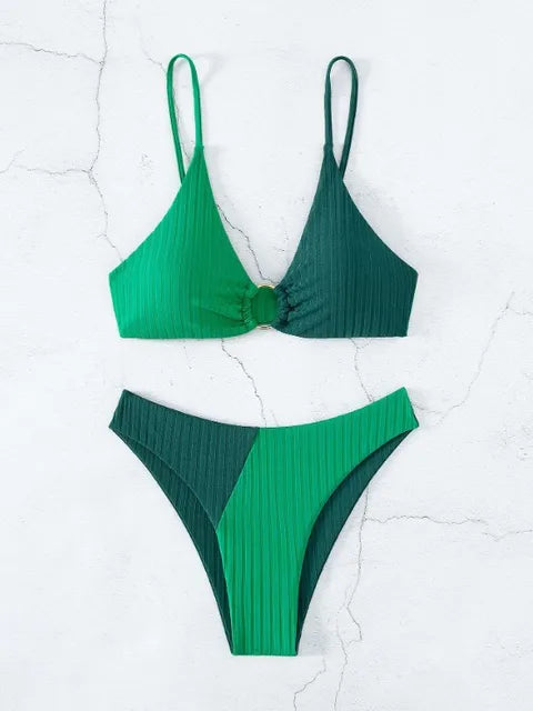 Bikini-set med hög midja för kvinnor – Push-Up-design