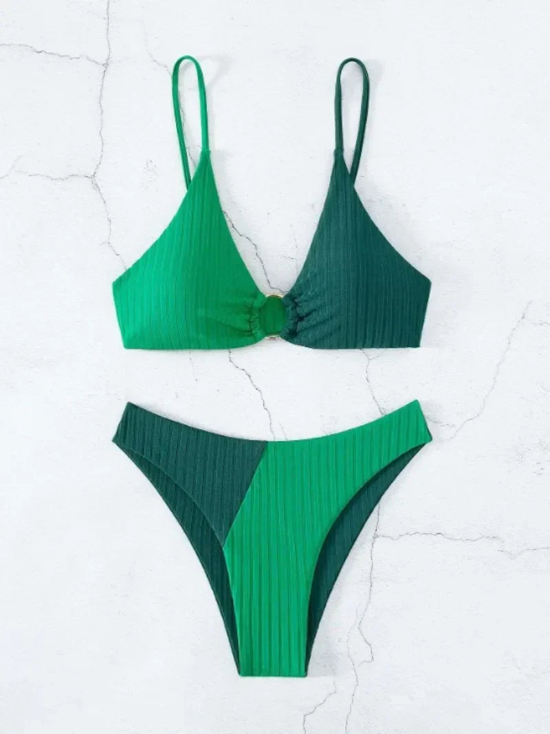 Bikini-set med hög midja för kvinnor – Push-Up-design