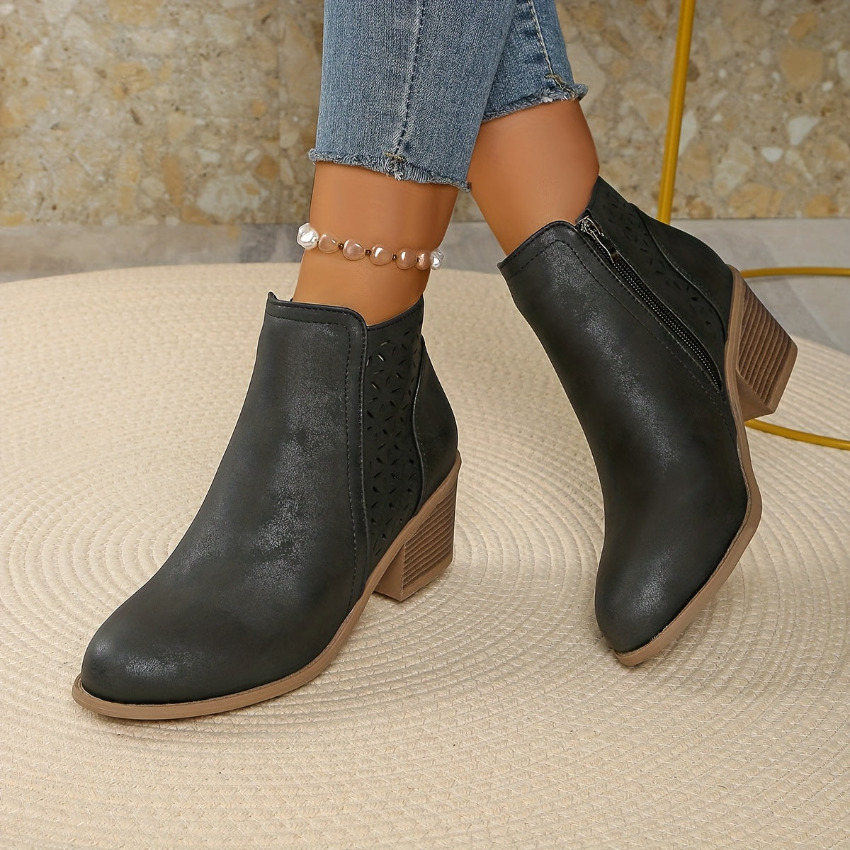 Astra | Eleganta ankelboots med sidodragkedja