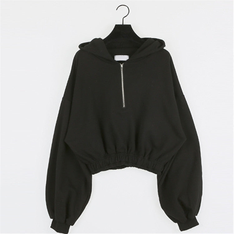 Stilfuld cropped Sweatshirt med lynlås til kvinder
