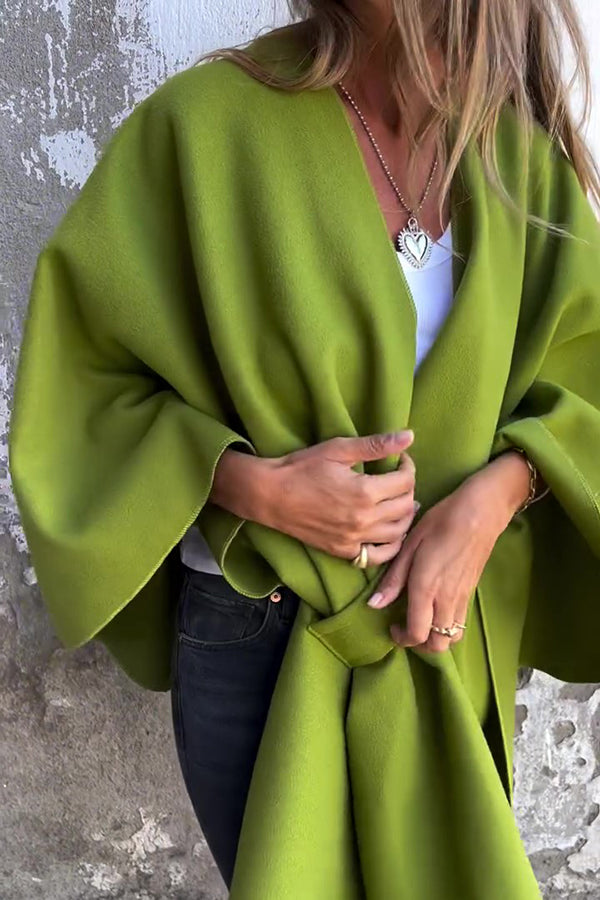 Elegant afslappet V-hals Cape Jakke