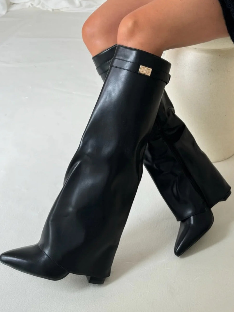Vibrant Stilettos | Eleganta Knähöga Stövlar med Dragkedja