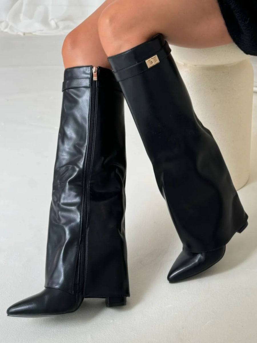 Vibrant Stilettos | Eleganta Knähöga Stövlar med Dragkedja