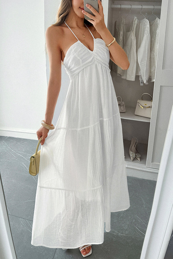 Elegante Maxikjole med Halterneck-design til Ferie-vibes
