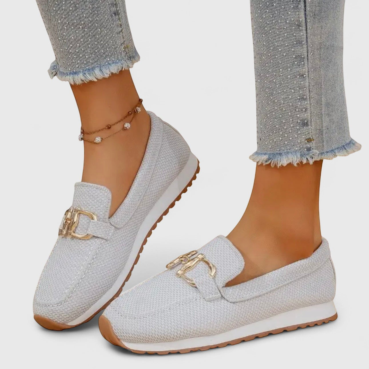 Mesh Loafers för kvinnor med rem