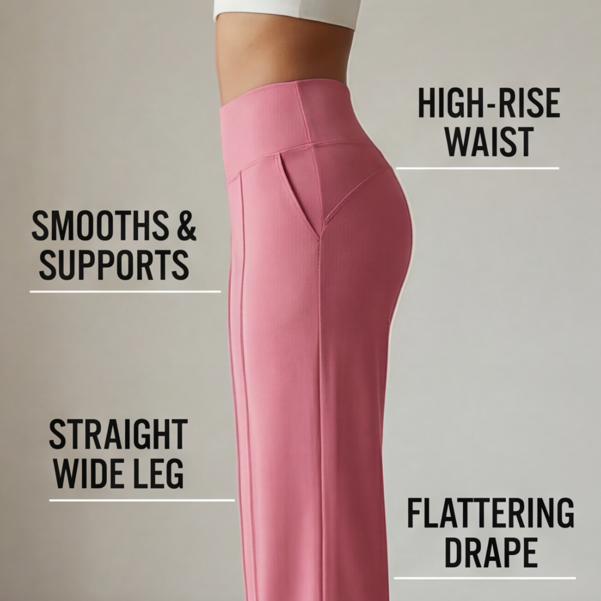 Elegant og Løs Yoga-Bukser med Crossover-Linning