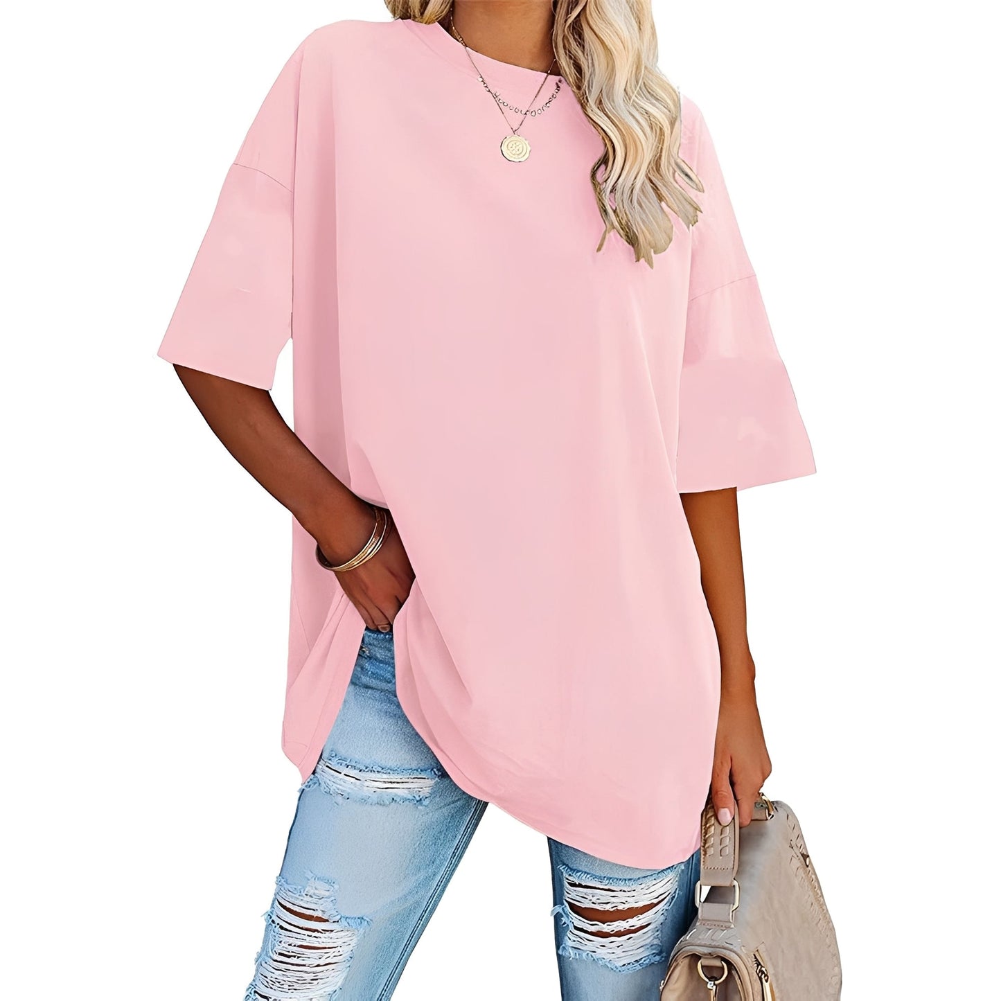 Lina - Avslappnad T-shirt med Snygga Detaljer