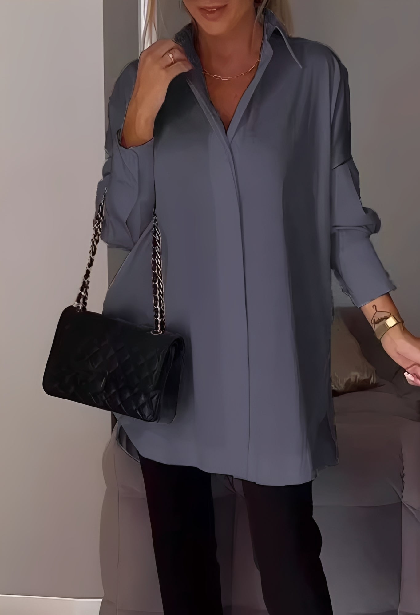 Elara - Stilrent Langärmad Blus