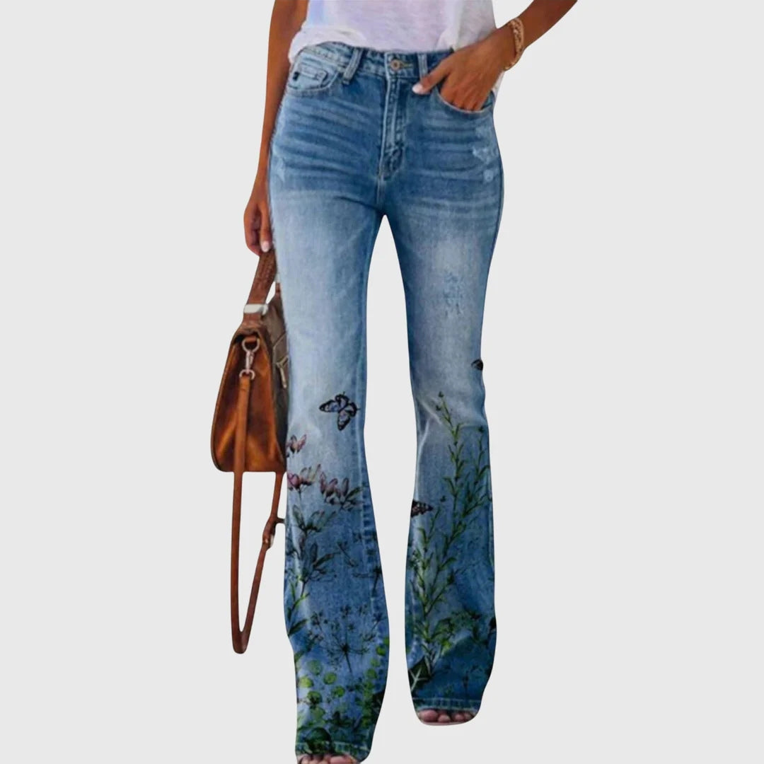 Floristisk Skinny Jeans för Kvinnor - Sommarens Favorit
